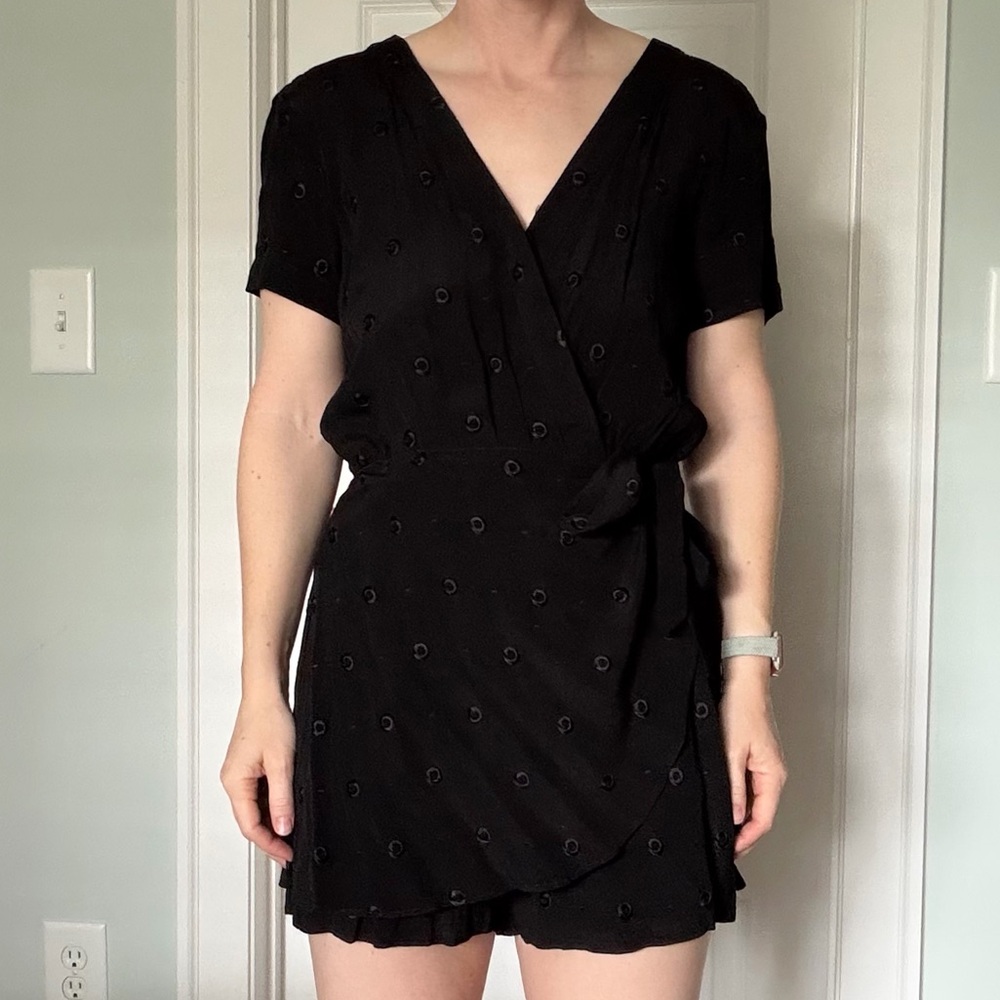 Anthropologie | Black Skort-Front Romper